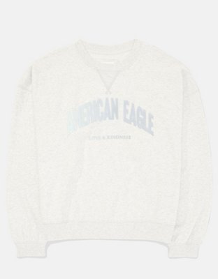 AE Oversized Crew Neck Graphic Fleece Sweatshirt