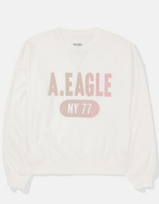 AE Oversized Crew Neck Graphic Fleece Sweatshirt