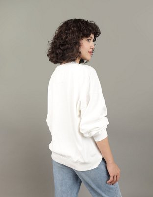 AE Oversized Crew Neck Graphic Fleece Sweatshirt
