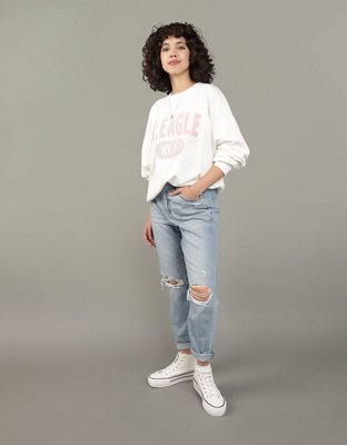 AE Oversized Crew Neck Graphic Fleece Sweatshirt