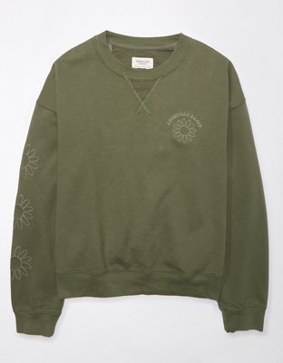 Embroidered crewneck online sweatshirt