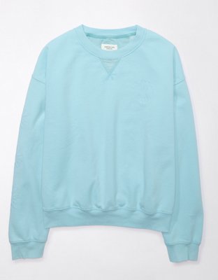 Blue Embroidered Crewneck Sweatshirt