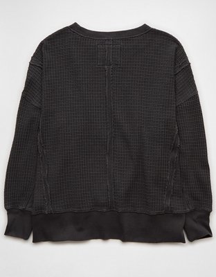 AE Big Hug Waffle Crew Neck Sweatshirt
