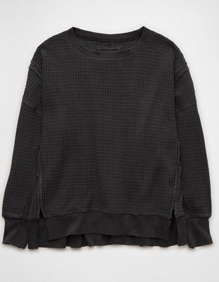 Женские худи American Eagle AE Big Hug Waffle Crew Neck Sweatshirt — фото 2