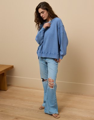 AE Big Hug Waffle Crew Neck Sweatshirt