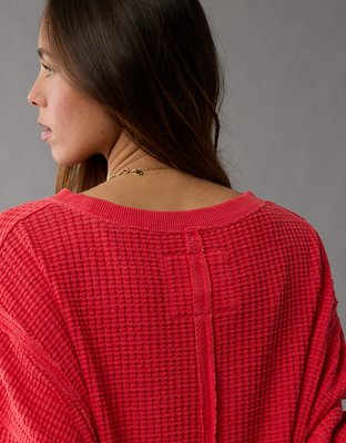 AE Big Hug Waffle Crew Neck Sweatshirt