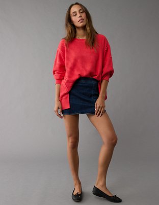 AE Big Hug Waffle Crew Neck Sweatshirt