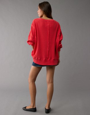 AE Big Hug Waffle Crew Neck Sweatshirt