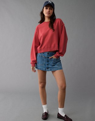 AE Cropped Crew Neck Pullover Sweatshirt