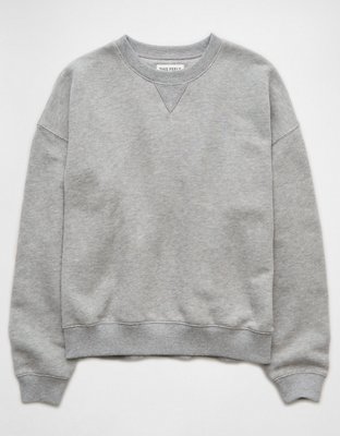 Ae Relaxed Crew Neck Sweatshirt Women s Heather Gray XXS