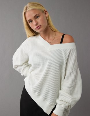 Off the shoulder sweater american eagle best sale