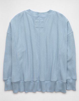 Женские худи American Eagle AE Big Hug V-Neck Waffle Sweatshirt — фото 4