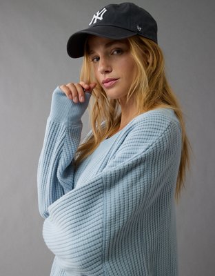 Женские худи American Eagle AE Big Hug V-Neck Waffle Sweatshirt — фото 6