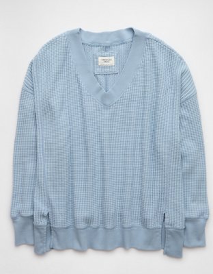 Женские худи American Eagle AE Big Hug V-Neck Waffle Sweatshirt — фото 2