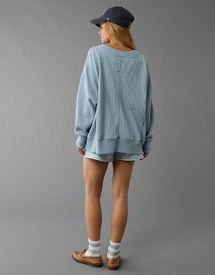 Женские худи American Eagle AE Big Hug V-Neck Waffle Sweatshirt — фото 3