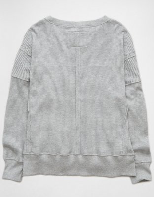 Женские худи American Eagle AE Big Hug Crew Neck Waffle Sweatshirt — фото 6