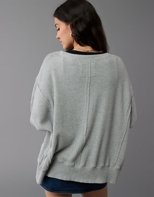 Женские худи American Eagle AE Big Hug Crew Neck Waffle Sweatshirt — фото 3