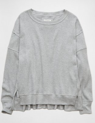 Женские худи American Eagle AE Big Hug Crew Neck Waffle Sweatshirt — фото 5