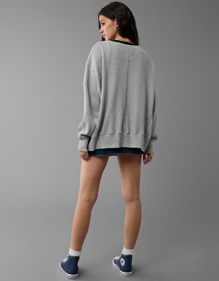 Женские худи American Eagle AE Big Hug Crew Neck Waffle Sweatshirt — фото 4