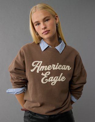 AE Logo Graphic Relaxed Crew Neck Sweatshirt