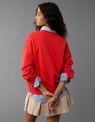 AE Logo Graphic Relaxed Crew Neck Sweatshirt | American Eagle
