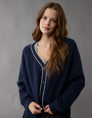 AE Relaxed Fit Fleece Cardigan