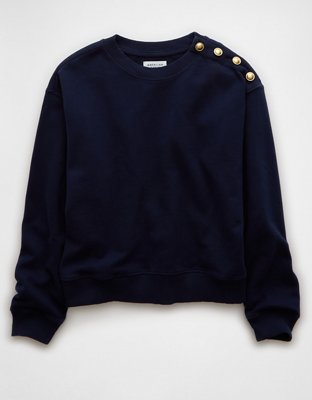 AE Button Shoulder Sweatshirt