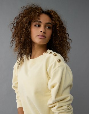 AE Button Shoulder Sweatshirt