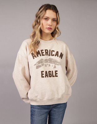 AE Logo Graphic Relaxed Crew Neck Sweatshirt