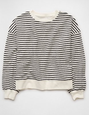 AE Oversized Striped Sweatshirt