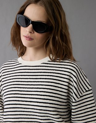 AE Oversized Striped Sweatshirt