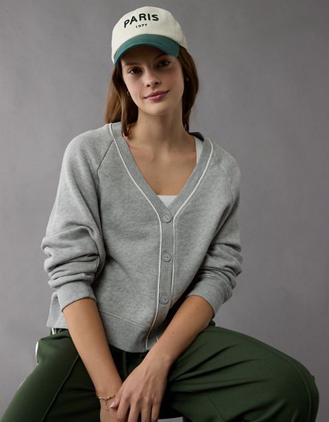 Женские кардиганы American Eagle AE Relaxed Fit Fleece Cardigan