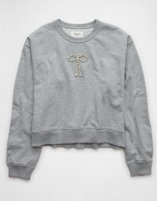 AE Embellished Cropped Crew Neck Sweatshirt