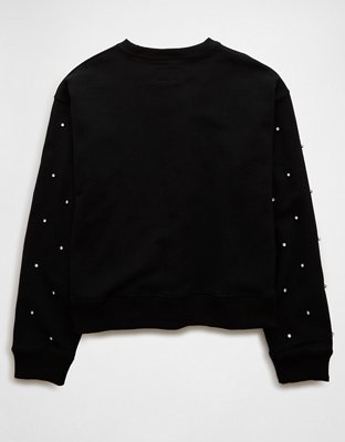 AE Embellished Cropped Crew Neck Sweatshirt