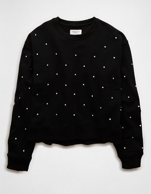 AE Embellished Cropped Crew Neck Sweatshirt