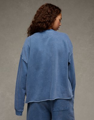 AE Everyday Luxe Cropped Cut-Off Sweatshirt