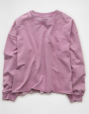 AE Everyday Luxe Cropped Cut-Off Sweatshirt