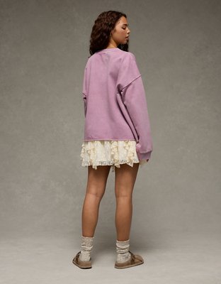 AE Everyday Luxe Cropped Cut-Off Sweatshirt