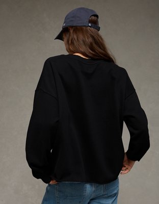 AE Everyday Luxe Cropped Cut-Off Sweatshirt