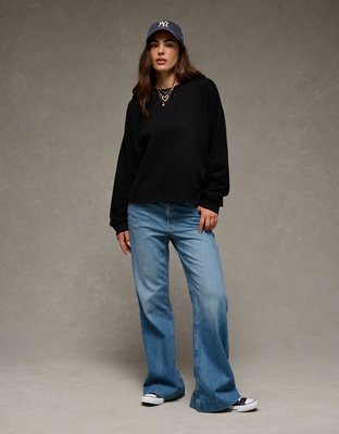 AE Everyday Luxe Cropped Cut-Off Sweatshirt