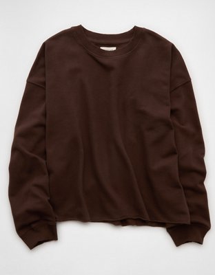 AE Everyday Luxe Cropped Cut-Off Sweatshirt