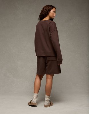 AE Everyday Luxe Cropped Cut-Off Sweatshirt