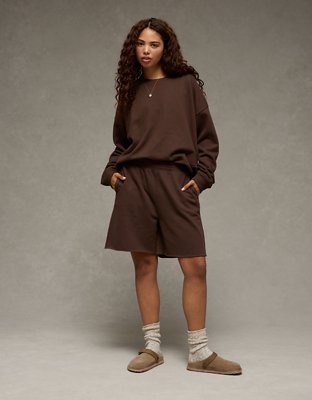 AE Everyday Luxe Cropped Cut-Off Sweatshirt