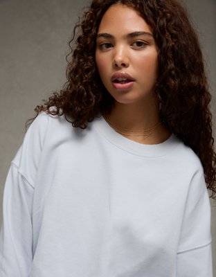 AE Everyday Luxe Cropped Cut-Off Sweatshirt