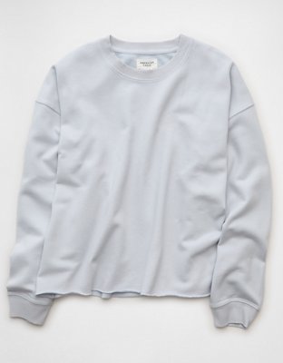 AE Everyday Luxe Cropped Cut-Off Sweatshirt