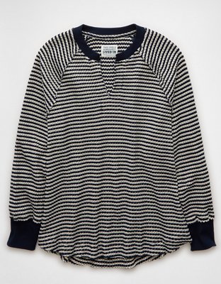 AE Big Hug Notch Neck Waffle Sweatshirt