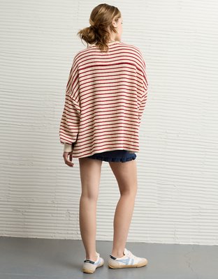 AE Big Hug Crew Neck Waffle Sweatshirt