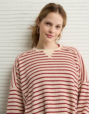 AE Big Hug Crew Neck Waffle Sweatshirt