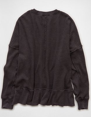 AE Big Hug Crew Neck Waffle Sweatshirt | AE