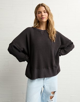 AE Big Hug Crew Neck Waffle Sweatshirt